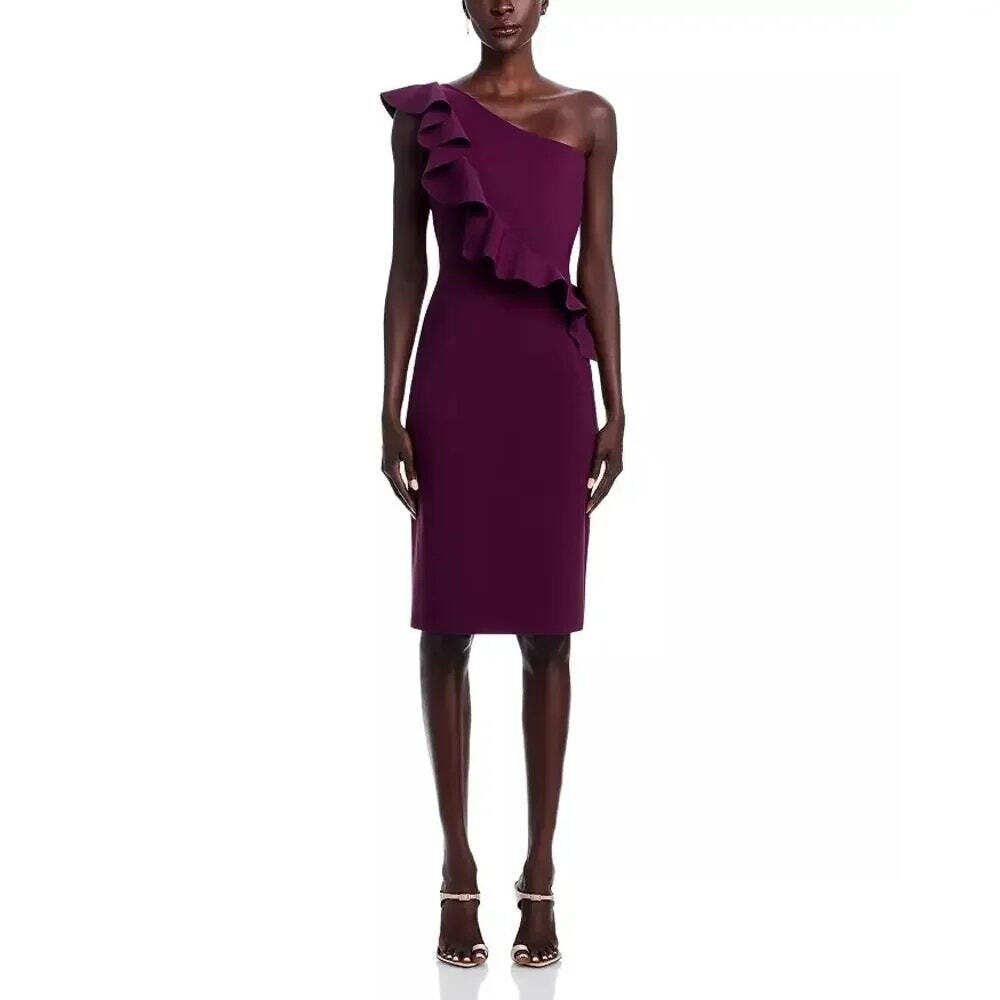 Chiara Boni La Petite Robe Marine Ruffle Elegant Dress Stretch Italy NWT 4 $750